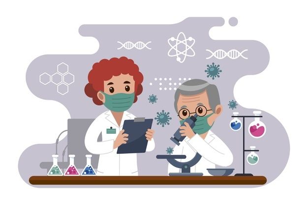 Free Vector People working in science lab 1 1